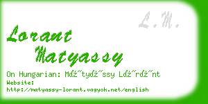 lorant matyassy business card